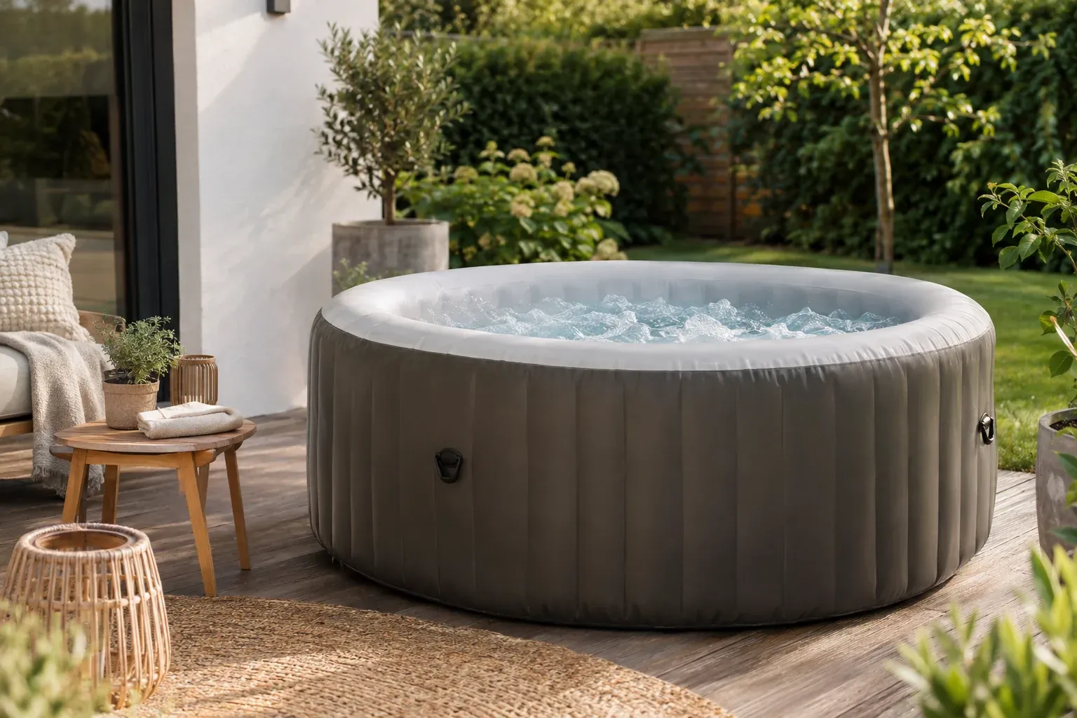 Aufblasbarer Whirlpool im Garten: Lohnt sich das?