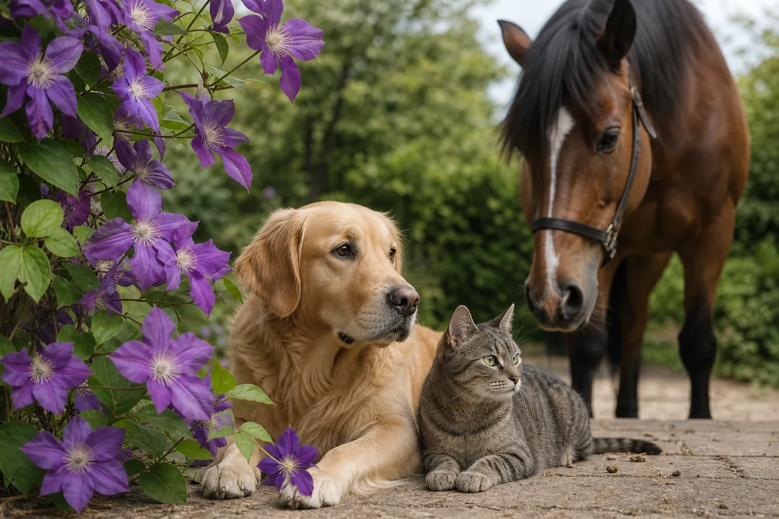 Clematis giftig für Tiere: Hunde, Katzen und Pferde