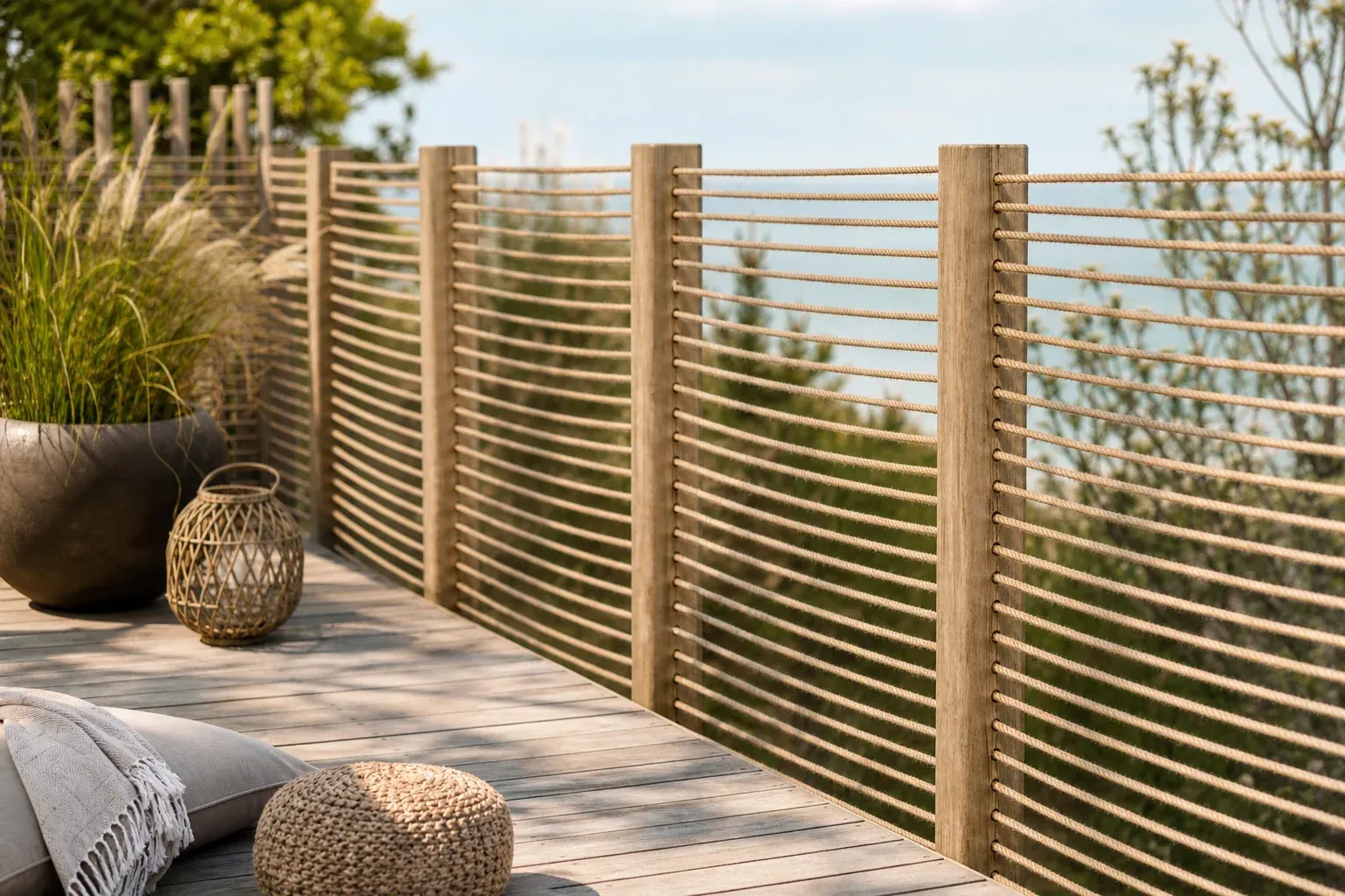 Idee 7: Seil-Sichtschutz im maritimen Stil