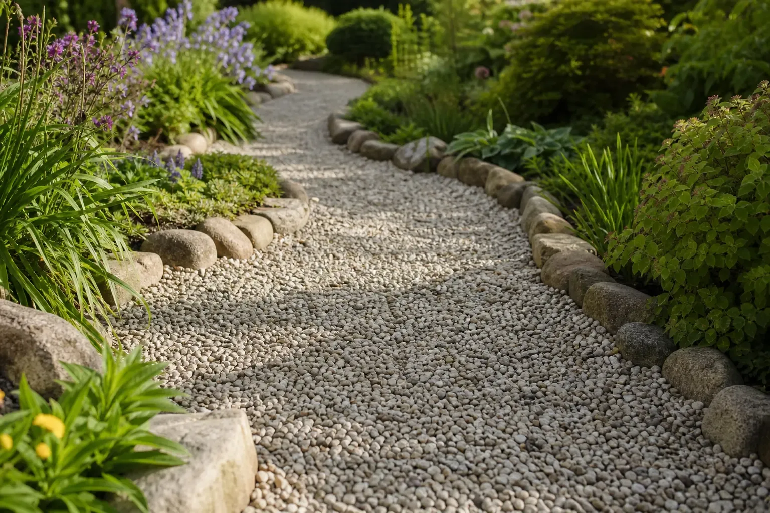 Kies und Splitt -- der Klassiker für naturnahe Gartenwege