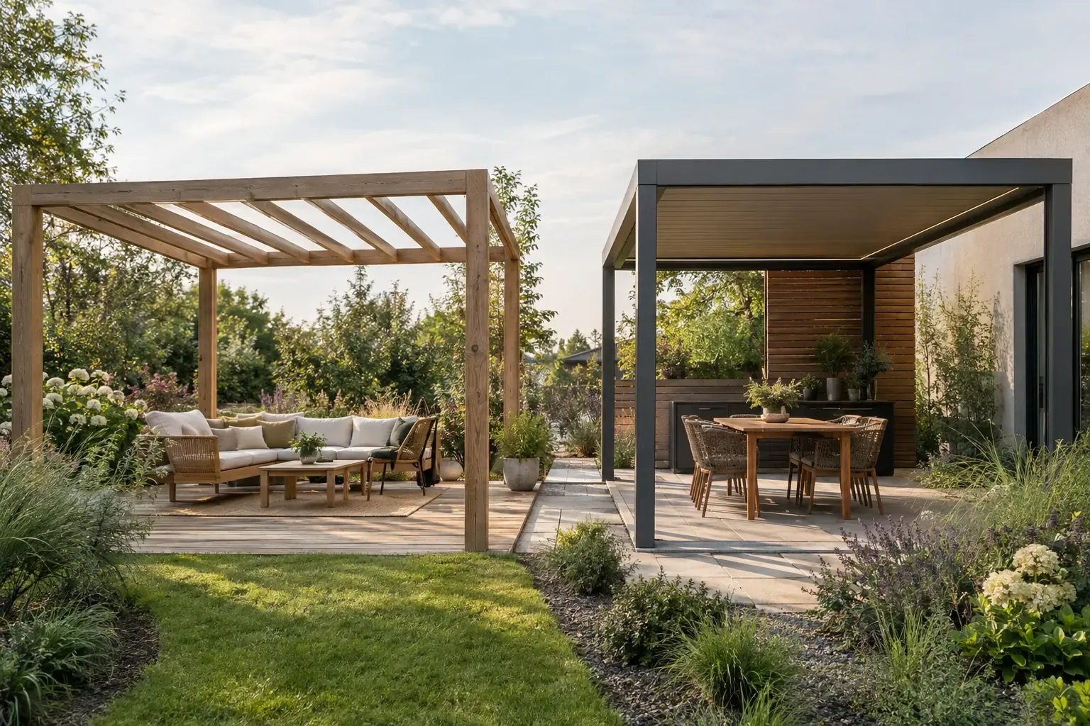Offene Pergola oder Pergola mit Überdachung?