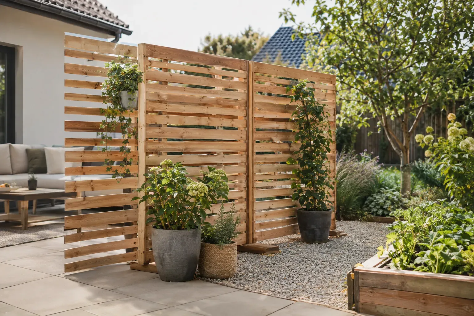 Selbstgebauter Sichtschutz: günstige DIY-Raumteiler