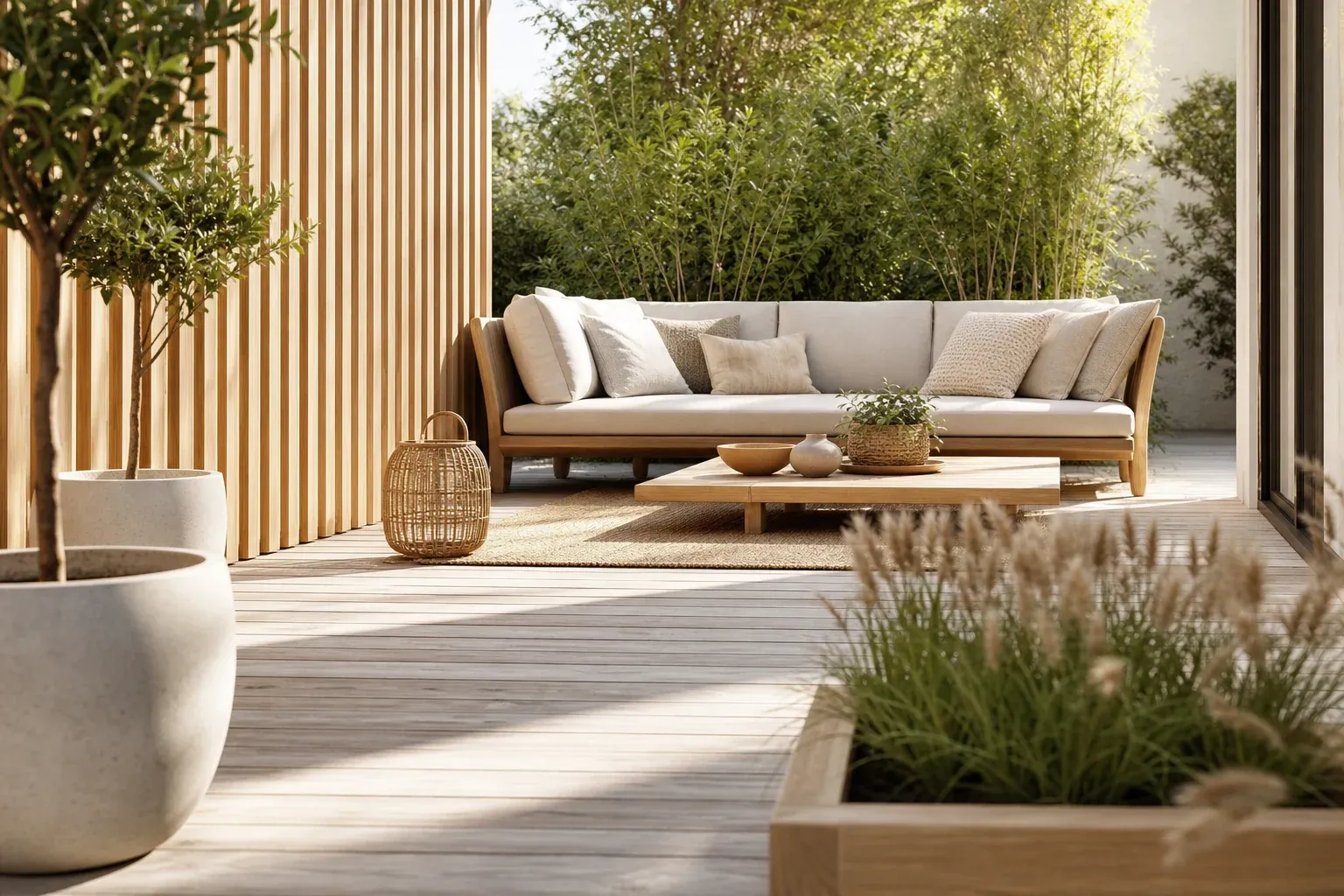 2. Skandinavischer Look mit hellem Holz und klaren Formen