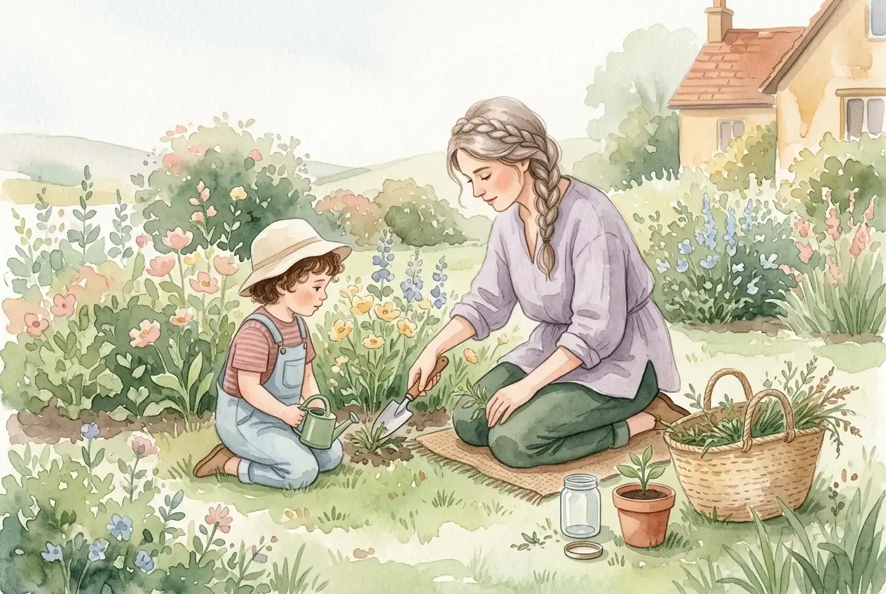 Gärtner entfernt Unkraut mit einem Unkrautstecher aus einem Gartenbeet