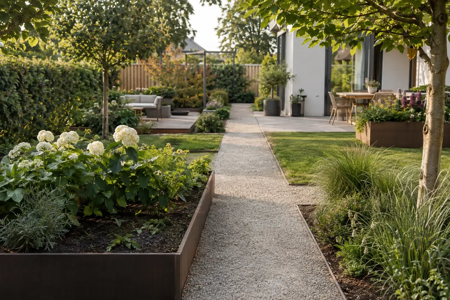 Wege als Rückgrat der Gartenaufteilung